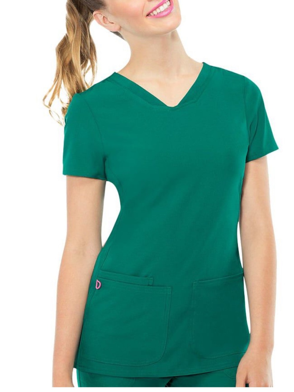HeartSoul Women's V-Neck Scrub Top Hunter Green